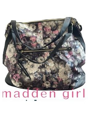 Madden Girl Satin Nylon Floral Travel Gym Bag